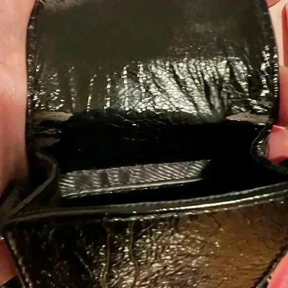 Black Patent Leather Western Rodeo Crossbody Phone Case Purse Bedazzle Bling - Picture 6 of 7